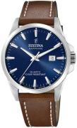 Festina Herreur F20025-3 Swiss Made Blå/Læder Ø41 mm