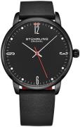 Stührling Original Herreur 3997B.5 Symphony Sort/Læder Ø40 mm