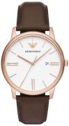Emporio Armani Herreur AR11572 Minimalist Hvid/Læder Ø42 mm