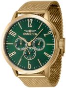 Invicta Herreur 47123 Specialty Grøn/Gul guldtonet stål Ø44 mm