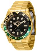 Invicta Herreur 43965 Pro Diver Sort/Guldtonet stål Ø42 mm