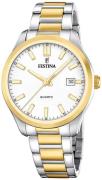 Festina Herreur F20738-1 Classic Hvid/Gul guldtonet stål Ø42 mm