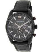 Emporio Armani Herreur AR6035 Sportivo Sort/Læder Ø42 mm