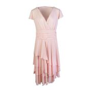 Pink Ruffled short sleeves Dress