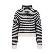 Stribet Veneto Turtleneckhals Sweater