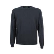 Grøn Ribstrikket Crew-Neck Sweater