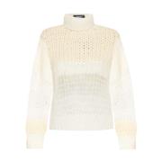 Turtleneck -sweater med dekorativ strik