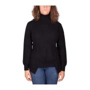 Ribbet turtleneck sweater til kvinder