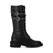 Via Roma 15 Malibu Black Combat Boot