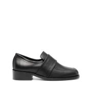 Sorte flade sko i læder
