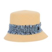 Blå Brisa Tweed Hat med Monogram