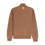 Brun Lynlås Højhalset Sweater