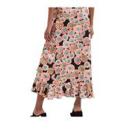 Cascata Nederdel - Frynset Wrap Nederdel med Daisy Print
