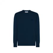 Blå Broderet Heron Sweater