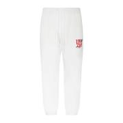 Hvide bomuldsløse bukser med logo print