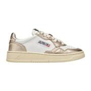 Hvide & Guld Lave Top Sneakers