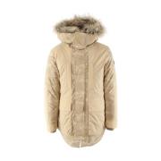 Beige Militær Hætteparka