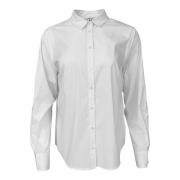 Hvid Oversize Skjorte med Puffærmer