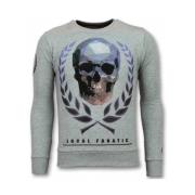 Rhinestone Sweater Skull Cap - Trøjer Mænd - 11-6293G