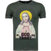 Jesus Gud Tillid Rhinestone - Herre T-shirt - 5094G