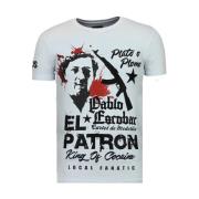 El Patron Pablo Rhinestone - Herre T-shirt - 13-6236W