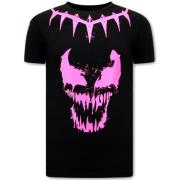 T-Shirt med tryk Venom Face Neon