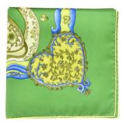 Brugt Grøn Hermès Silketørklæde