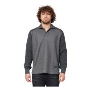 Grå Sweater med Tekstureret Design