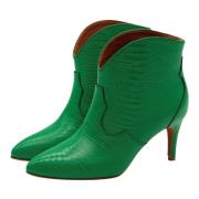 Selene Grønne Ankelstøvler med Stilet Hæl