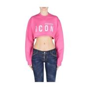 Icon Cropped Sweatshirt - Pink