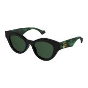Sorte og grønne solbriller med katteøje