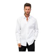 Hvid Regular Fit Skjorte i Bomuld med Nem Strygning