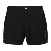 Sort Solid Piped Swim Trunk