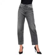 Grigio Rose Label Straight Jeans