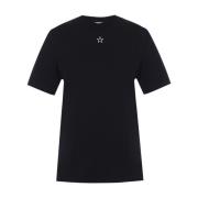 T-shirt med syet stjerne