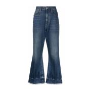 Vintage Denim Crop Flare Jeans