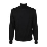 Sort Strikket Turtle Neck Sweater