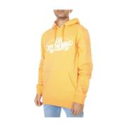 Orange Hoodie Regular Fit Snorhætte Forlomme Ensfarvet 100% Bomuld