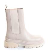 Chelsea Støvler, Hvidt Læder Model