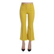 Gule Flared Bootcut Capri Bukser