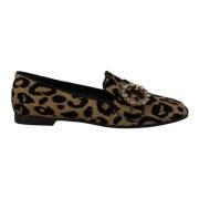 Leopard Print Krystal Loafers