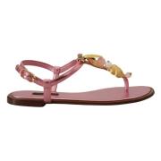 Pink Pyntede Slides Flade Sandaler