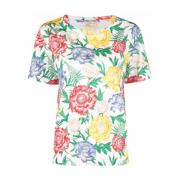 Blomstret bomuld T-shirt