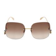 Luksuriøse Metal Solbriller til Modebevidste Kvinder