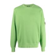 Klassisk Grøn Diagonal Fleece Lens Sweatshirt