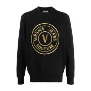 Sort Guld Vemblem Sweater - Stilfuldt Opgradering til Mænd