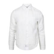 Hvid Linned Klassisk Skjorte