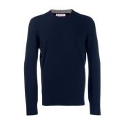Klassisk Marineblå Kasjmir Sweater til Mænd