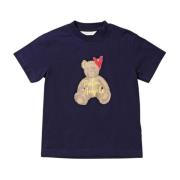 Blå Teddy Hjerte Print T-shirt til Børn