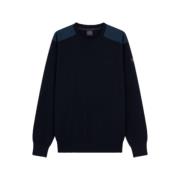 Marineblå Uld Crewneck Sweater